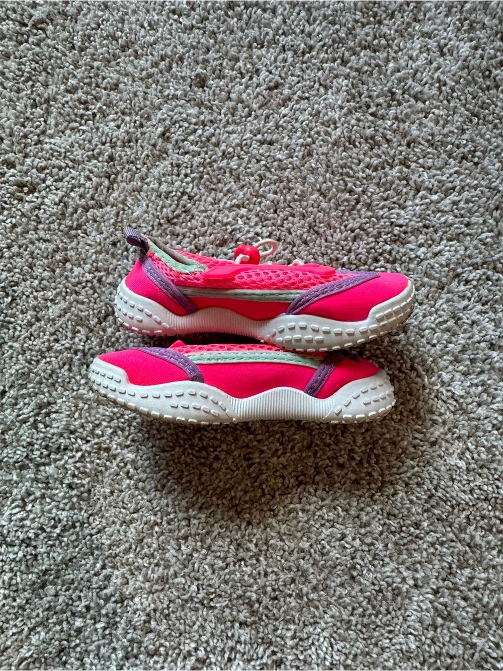 Girls Pink Mesh Slip-On Sneakers with Elastic Laces Girls Water Shoes size 5/6
